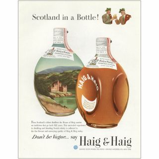 1949 Haig & Haig: Scotland In A Bottle Vintage Print Ad