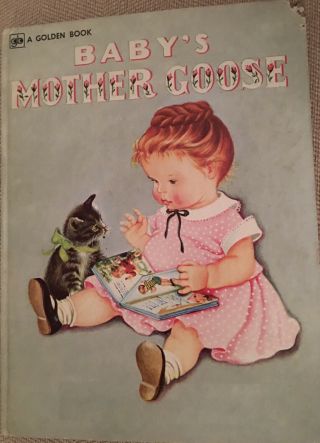 Vintage Mid Century Baby’s Mother Goose A Big Golden Book Chikdren