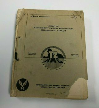 Wwii Survey Of Messerschmitt Factory And Functions Of Me 262 & 163 Jet Airplane