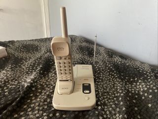 Vintage Sony Spp - A40 Dc Cordless Beige Telephone W/ Answering System.