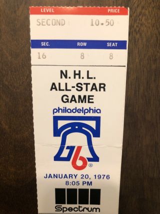 Rare 1976 Nhl Hockey All Star Game Ticket Spectrum Philadelphia