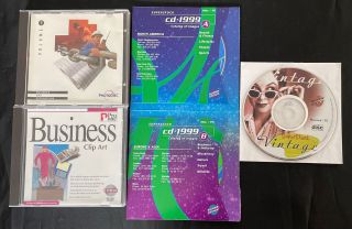 5 Vintage Clip Art Photo Cds | 1993 Business; 1996 Business; 3 1999 Photos