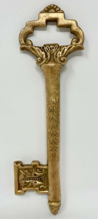 Large Brass Skeleton Key,  Vintage Decor,  Decorative,  Detailed Heavy Key 2