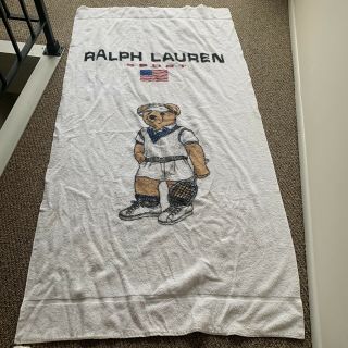 Ralph Lauren Towel Polo Bear Vintage Sport Tennis Bear Teddy Body Beach 1990s