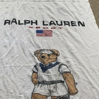 Ralph Lauren Towel Polo Bear Vintage Sport Tennis Bear Teddy Body beach 1990s 3