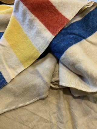 Vintage Wool Blanket Stripe For Crafting Or Repurpose
