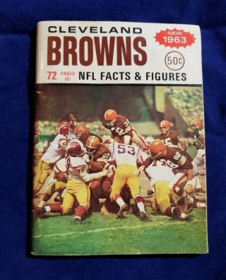 1963 Cleveland Browns Nfl Facts & Figures Book W/jim Brown Tribute To E.  Davis
