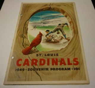 1949 St.  Louis Cardinals Scorecard Program Vs York Giants Unscored Rare