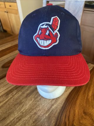 Vintage Cleveland Indians Baseball Chief Wahoo Snapback Hat Cap 90s Tomahawk