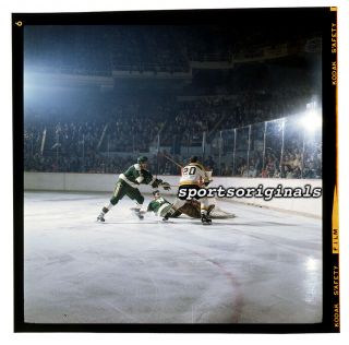 Cesare Maniago - Minnesota North Stars Vs Bruins - 120mm Color Slide