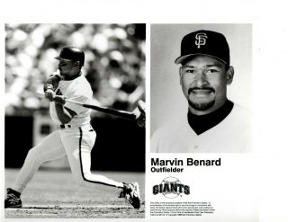 San Francisco Giants Marvin Benard 8 " X10 " B&w Press Release Photos (set Of 5)