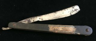 Antique English Straight Razor Circa 1750 to 1800 Blade Marked Oxford St. 2