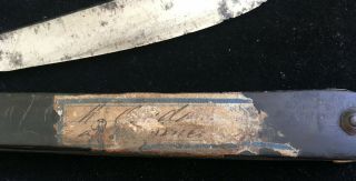 Antique English Straight Razor Circa 1750 to 1800 Blade Marked Oxford St. 3