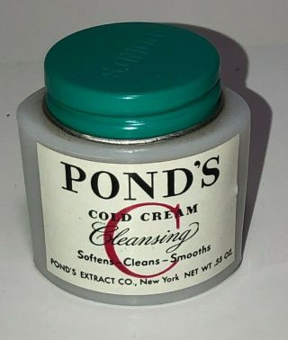 Vintage Pond Cold Cream Milk Glass Jar With Metal Lid Jar Cool Decor