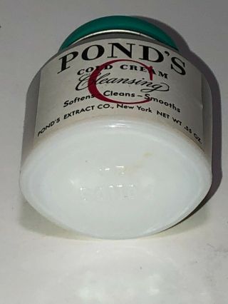 Vintage Pond Cold Cream Milk Glass Jar with Metal Lid Jar Cool Decor 3