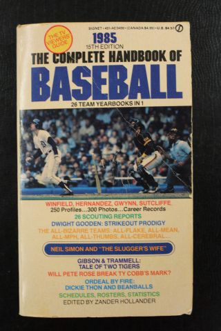 1985 The Complete Handbook Of Baseball Paperback Book 416 Pages
