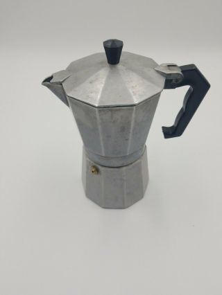 Vintage Espresso Style Coffee Maker Aluminum Stovetop Percolator Pot