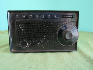 Vintage Retro Admiral Portable Pocket Battery Am Radio Model 581 Chassis 5w4
