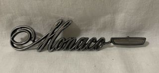 Vintage Dodge Monaco Metal Car Emblem Script