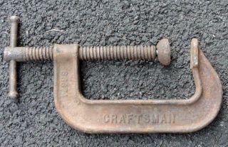 Vintage Craftsman 86674 Usa Malleable C - Clamp 4 " X 2.  5 " - Old Tool