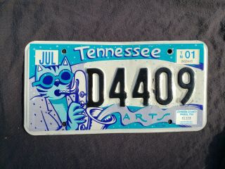 2001 Tennessee License Plate Arts Cat D 4409 Optional Johnson County