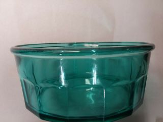Teal Aqua Blue Green Ultramarine Glass Salad Bowl Set Arcoroc France Vintage 9” 2