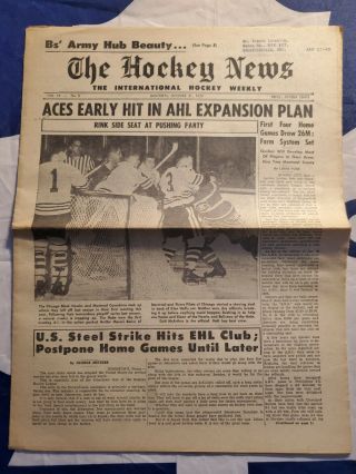 The Hockey News Vol.  13 No.  5 October 31,  1959 Jean Beliveau Cover