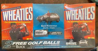 2002 Tiger Woods Wheaties Cereal Box With Nike Golf Balls