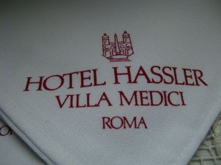 Hotel Hassler Villa Medici Roma Four Vintage Napkins 2