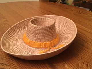 Vintage Cowboy Hat Chip & Dip Bowl Wpo 96 Ceramic