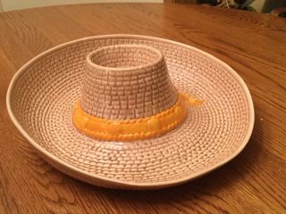 Vintage Cowboy Hat Chip & Dip Bowl WPO 96 Ceramic 2