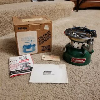 Vintage Coleman 502 - 700 Sportster Single Burner Stove Dated 4 82 W/box & Papers
