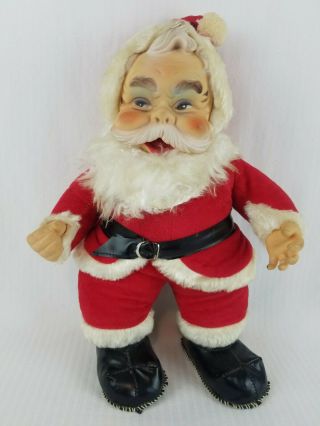 The Ruston Company Co Vintage Rubber Face Faced Santa Claus Plush Doll Coca Cola