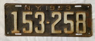 Antique 1923 York State License Plate N.  Y.  1923