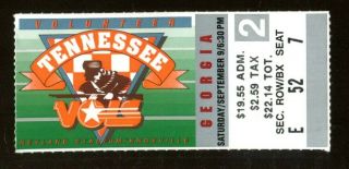 1995 Tennessee Vols V Georgia Uga Football Ticket 9/9 Peyton Manning 54774