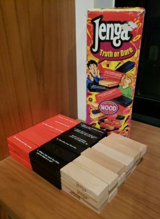 Jenga Truth Or Dare Adult Party Game Hasbro Mb Vintage 2000 Complete Htf