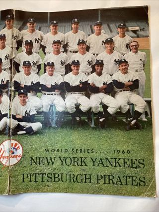 1960 World Series Program Game 3 Yankees Pirates