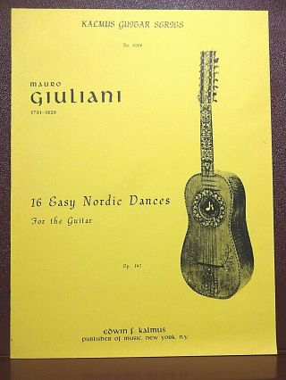Vintage " 16 Easy Nordic Dances " For The Solo Guitar By Mauro Giuliani