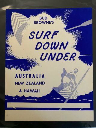 Rare Vintage Bud Browne’s Surf Down Under Surf Movie Poster 03