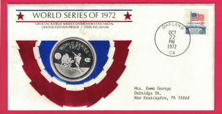 World Series Of 1972 Sterling Silver Proof Medal,  Cachet Cover & Book