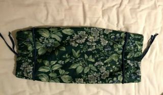 Laura Ashley Bramble Neck Roll Pillow Cover Only Green Blue Vintage 90s