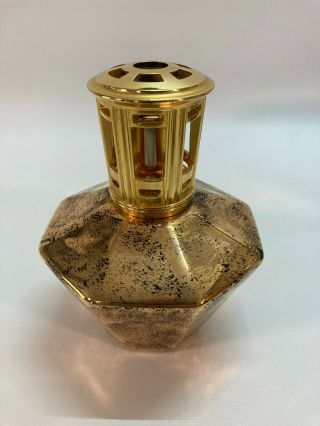 Vintage Lampe Berger Paris Oil Diffuser Perfume Gold Black France Lamp Glass 2