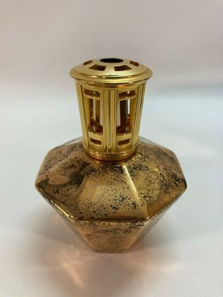 Vintage Lampe Berger Paris Oil Diffuser Perfume Gold Black France Lamp Glass 3