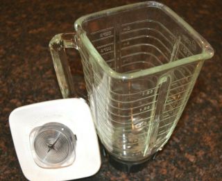 Vintage Oster Kitchen Center Blender Jar Glass Pitcher w/ Lid & Blade 971 - 08H 2