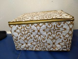 Quilted Storage Chest Case For Stemware Wine Glasses Vintage