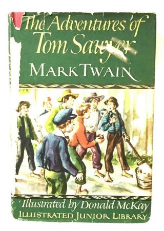 Vintage Adventures Of Tom Sawyer Mark Twain Childrens Hardcover Book 1946 Deal