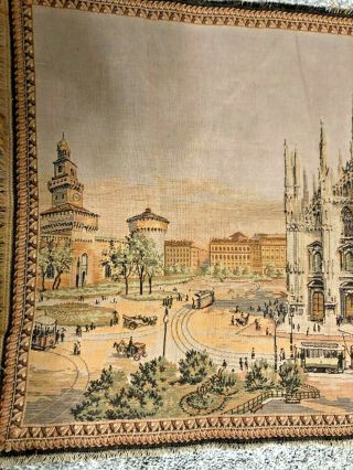 Large Vintage Woven Tapestry Duomo of Milan Arches and Steeples of Italy 3