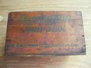 Vintage Wood Remington Shur Shot 16ga Shell Ammo Crate Box Awesome Display