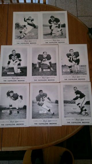 1959 Carling Black Label Beer Cleveland Browns Football (8) Photo Posters Nm