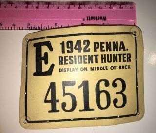 1942 Penna Pa Resident Hunter License